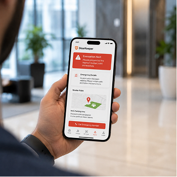 Emergency evacuation alert shown on a phone